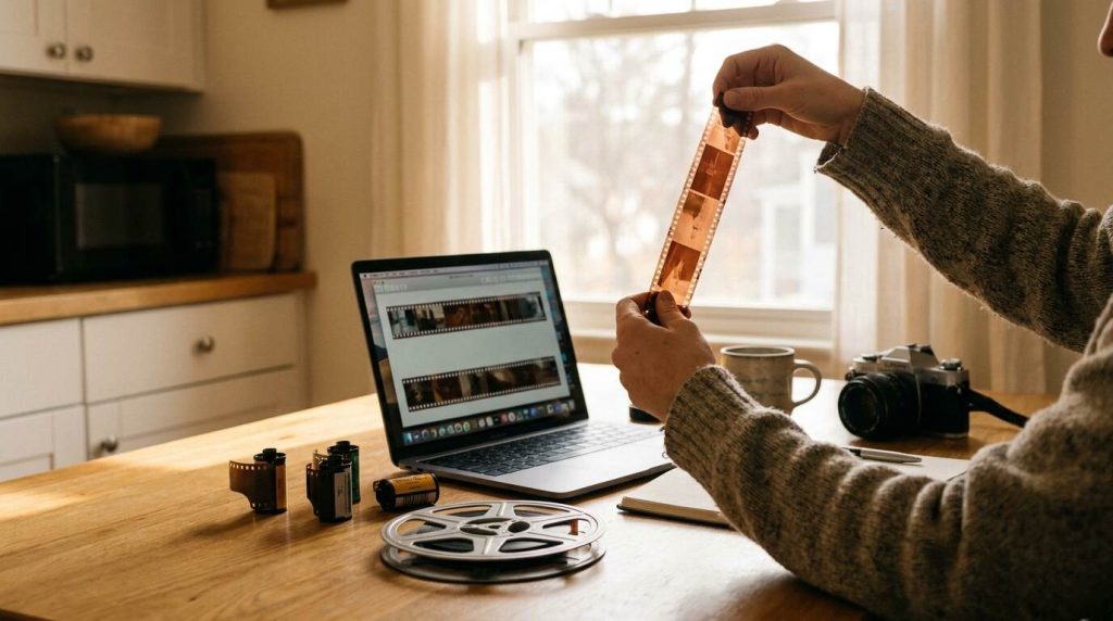 Inspecting film before it runs, the step that separates a real transfer from a fast one